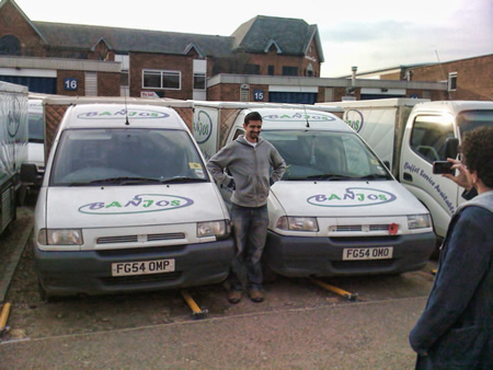 Caol Porters' John Breese with Banjo vans