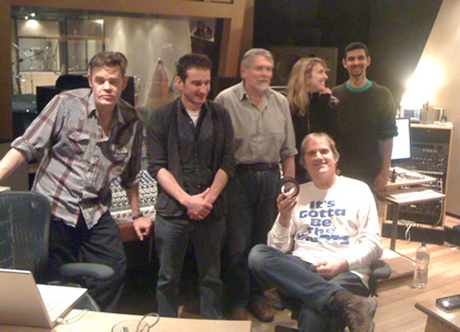 The CPs recording at Snap in north London, Nov 2011, with legendary producer/engineer John Wood (Fairport Convention, Nick Drake, Beth Orton, Squeeze)