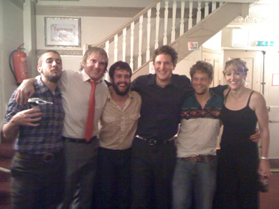 Sid G & Carly Frey with the brilliant Water Tower Bucket Boys at their co-headlining London gig, August 25, 2012