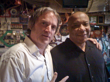 Sid hangs with old chum Larry Chatman, ex-Funkadelic, now with Dr. Dre.