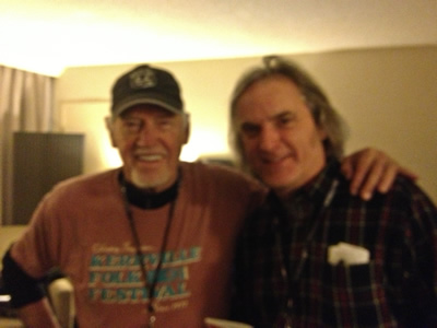 With actor/singer Ronnie Cox at Folk Alliance discussing James Dickey. Cox was the guitarist in Deliverance scene who played Dueling Banjos and was in the Beverly Hills Cop films with Eddie Murphy.