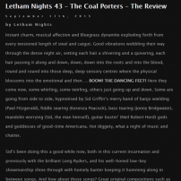 The Coal Porters - Letham Nights Review 2015