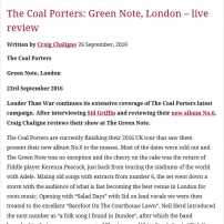 The Coal Porters - Green Note, London Review 2016