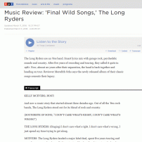The Long Ryders - Final Wild Songs Box Set Review - Meredith Ochs NPR Review