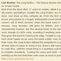 Live Review: The Long Ryders – The Rescue Rooms, Nottingham – 1st July 2004