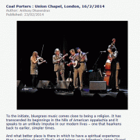 The Coal Porters - Union Chapel, London 2014