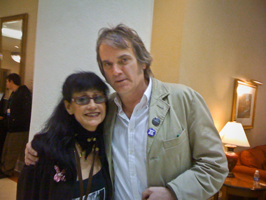 With dynamite singer-guitarist Rosie Flores at Folk Alliance in Memphis, Feb 2011