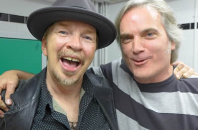 Dave Alvin, the John Fogerty of my generation, gets some songwriting tips backstage in London, Oct 24, 2014.