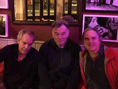 Singer-novelist Dan Stuart, comedian & Observer columnist Stewart Lee & a guy with white sideburns meet March 1, 2016 at The Islington pub to form a Stop Trump movement. 