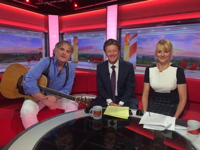 June 2016 sees Our Hero and his trusty Martin guitar explaining copyright law on BBC Breakfast TV going nationwide with hosts Charlie Stayt and Louise Minchin.