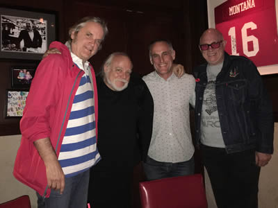 In Hollywood, April 27, 2017: Sid, famous producer Ed Stasium, noted rock manager John Silva and song publisher Greg Sowders dine out...John picked up the check!