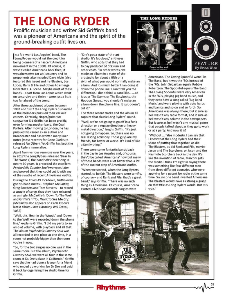 Rhythms magazine interview with Sid Griffin