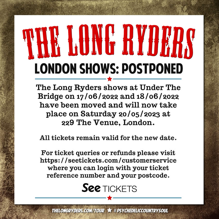 London Shows: Postponed